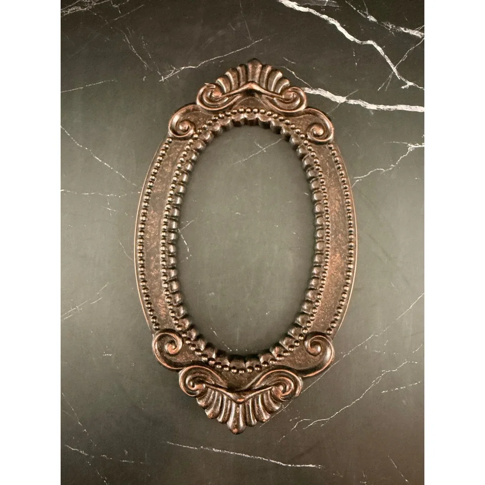 VTG Ornate Copper Glazed Oval Frame 8.75 X 5.25
